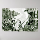 Vernietiging van de Furieuze olifant bij Exeter Poster (Voorkant)