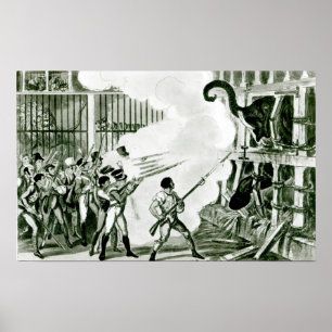 Vernietiging van de Furieuze olifant bij Exeter Poster