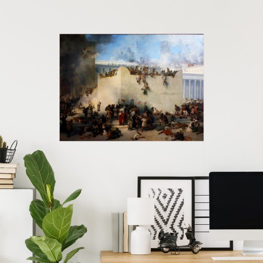 Vernietiging van de joodse tempel in Jeruzalem Poster (Thuiskantoor)