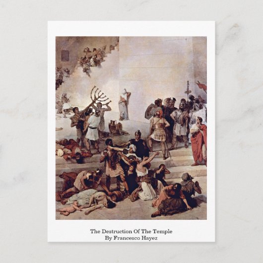 Vernietiging van de tempel door Francesco Hayez Briefkaart (Voorkant)