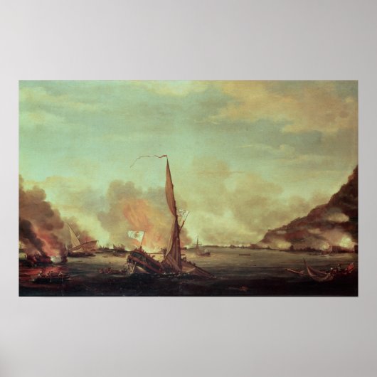 Vernietiging van drijvende batterijen bij poster (Voorkant)