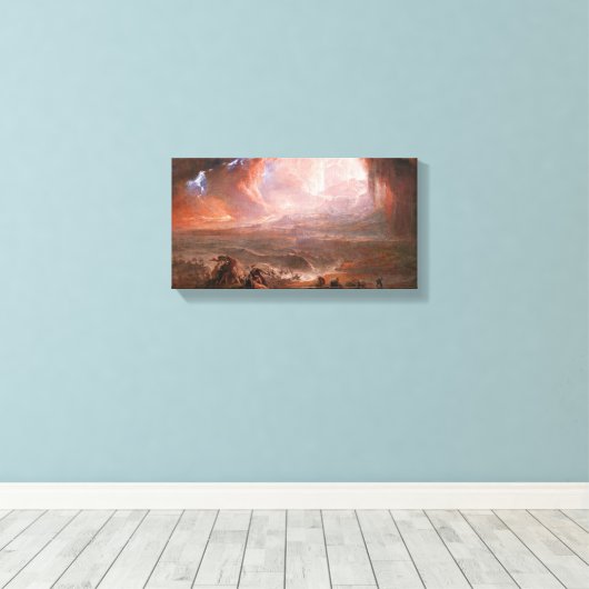 Vernietiging van Pompeii en Herculaneum Canvas Afdruk (Insitu (Houten vloer))