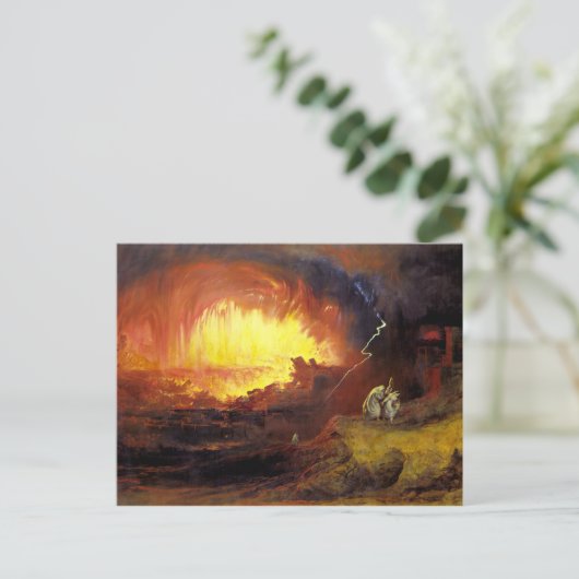 Vernietiging van Sodom en Gommorah Briefkaart (Staand voorkant)