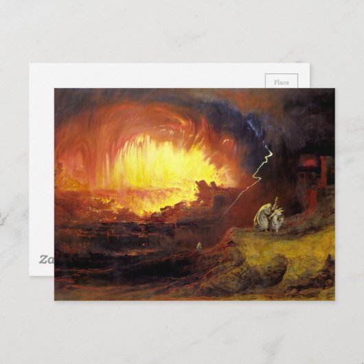 Vernietiging van Sodom en Gommorah Briefkaart (Voorkant / Achterkant)