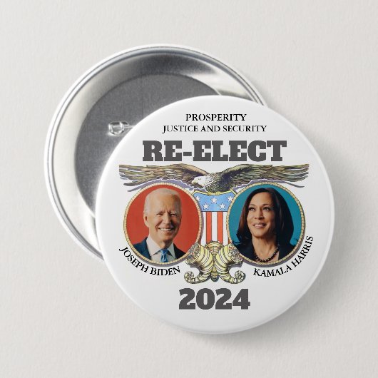 Vernieuw Biden Harris Ronde Button 7,6 Cm (Voorkant /achterkant)