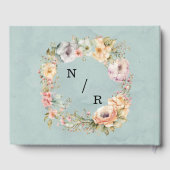 Vernieuw Blue en Spring Peony Chic Wedding Gastenboek (Achterkant)