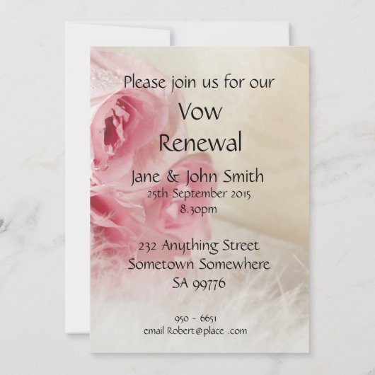 Vernieuw de uitnodiging met een rode roos van lief (Achterkant)