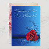 Vernieuw de uitnodiging met een rode roos van lief (Voorkant / Achterkant)