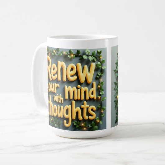 Vernieuw je geest met gedachten Inspirerend Wall A Koffiemok (Voorkant links)