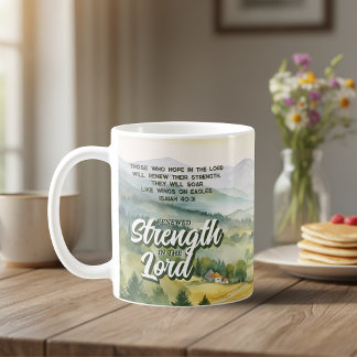 Vernieuwde kracht in de Heer Christelijke Schrift Koffiemok