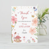 Vernieuwde magische tuinvezel Birthday Bedankkaart (Staand voorkant)