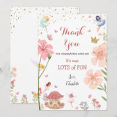 Vernieuwde magische tuinvezel Birthday Bedankkaart (Voorkant / Achterkant)