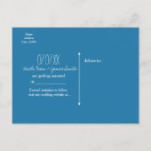 Vernieuwde Night Sky Stars & Foliage Blue Save Dat Aankondigingskaart (Achterkant)