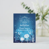 Vernieuwde Night Sky Stars & Foliage Blue Save Dat Aankondigingskaart (Staand voorkant)