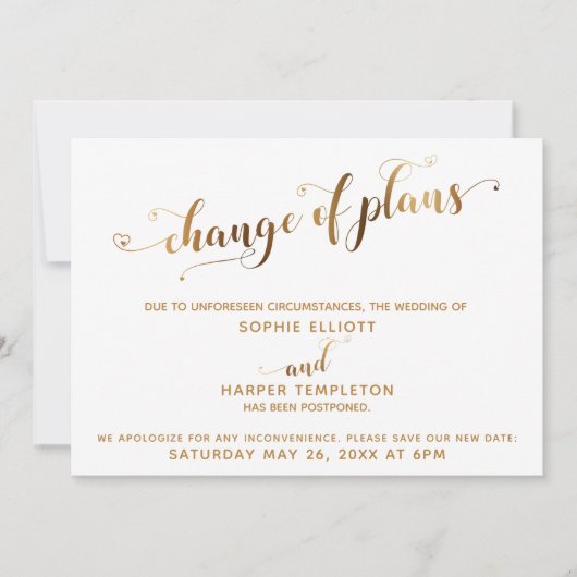 Vernieuwde wedloop Verandering van plannen Goud en Kaart (Voorkant)