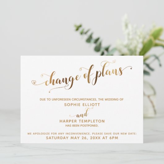 Vernieuwde wedloop Verandering van plannen Goud en Kaart (Staand voorkant)