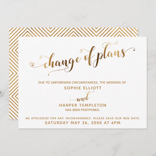 Vernieuwde wedloop Verandering van plannen Goud en Kaart (Voorkant / Achterkant)