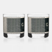 Vernieuwde zwart / crème stijl afdrukken whisky glas (Voorkant)