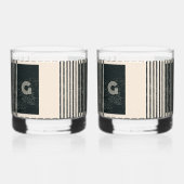 Vernieuwde zwart / crème stijl afdrukken whisky glas (Links)