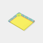 Vernieuwen - Kleurrijke pooldots op Aqua Blue Post-it® Notes (Schuin)
