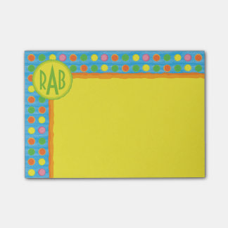 Vernieuwen - Kleurrijke pooldots op Aqua Blue Post-it® Notes