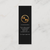 Vernieuwend wit citaatteken schrijven mini visitekaartje (Achterkant)