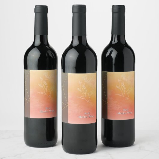 Vernieuwende Verticale Abstracte Wijnfles Etikette Wijn Etiket (Flessen)