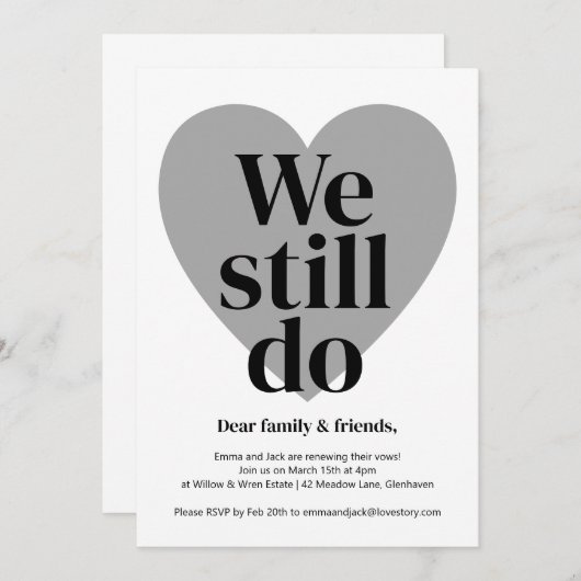 Vernieuwing Uitnodigingen Eenvoudig ontwerp (Voorkant / Achterkant)