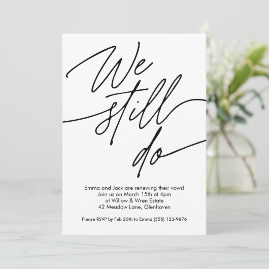 Vernieuwing Uitnodigingen Eenvoudig ontwerp (Staand voorkant)