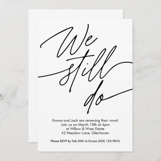 Vernieuwing Uitnodigingen Eenvoudig ontwerp (Voorkant / Achterkant)