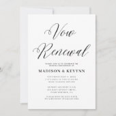 Vernieuwing van de Geloften Eenvoudige Zwarte en W Kaart (Voorkant)