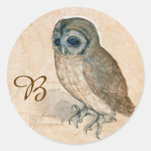 VERNIEUWING VAN DIERENTEKENINGEN/HET OWL-Monogram Ronde Sticker