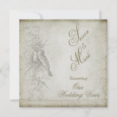 VERNIEUWING WED. VOWS-INVITING - SQUARE  BIRD KAART (Voorkant)