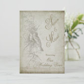 VERNIEUWING WED. VOWS INVITING -  VOGELS KAART (Staand voorkant)