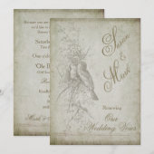 VERNIEUWING WED. VOWS INVITING -  VOGELS KAART (Voorkant / Achterkant)