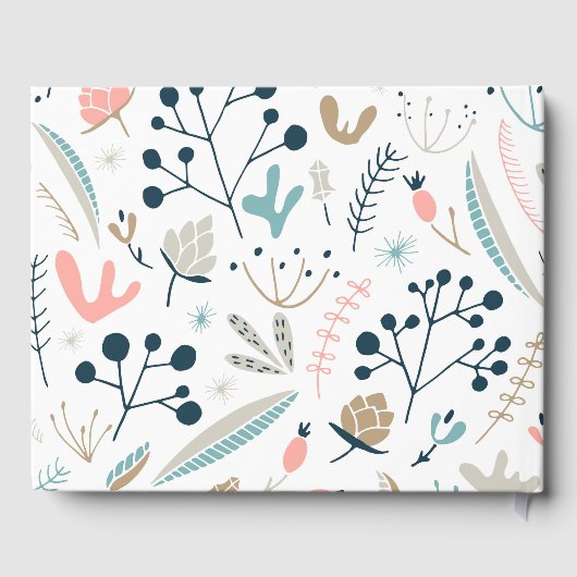 Vernis voor Baby Peach pasta botanisch Baby shower Gastenboek (Achterkant)