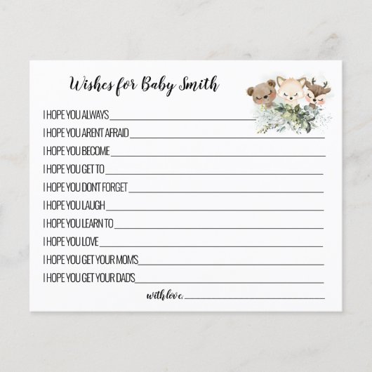 Vernis voor de Baby shower van Baby Woodland Anima Flyer (Voorkant)