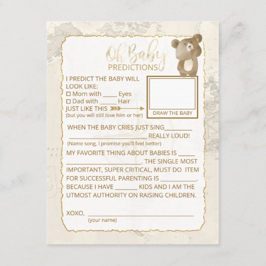 Vernissen en voorspelling van Baby sprinkhaan-Kaar Informatiekaartje (Achterkant)