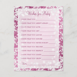 Vernissen voor wintersparkle-roze van Baby shower Uitnodiging Briefkaart