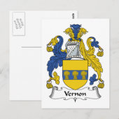 Vernon Family Crest Briefkaart (Voorkant / Achterkant)