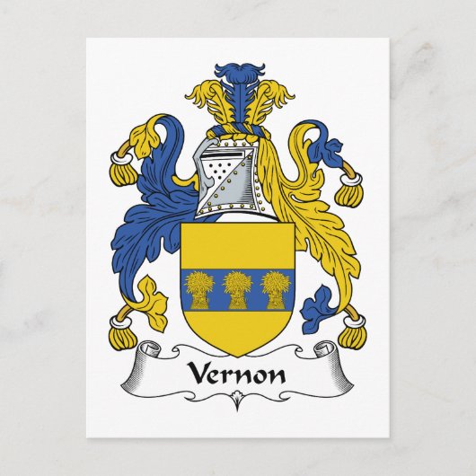 Vernon Family Crest Briefkaart (Voorkant)