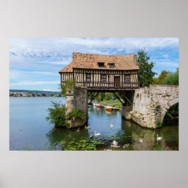 Vernon Oude molen (oude molen) - Normandië, Frankr Poster