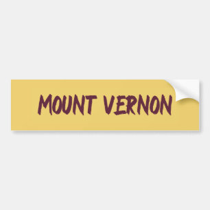 Vernon-tekstbasisontwerp koppelen op gele achtergr bumpersticker