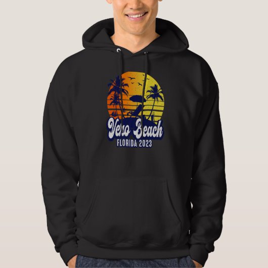 Vero Beach 2023 Florida Sunset Beach Retro Premium Hoodie (Voorkant)
