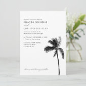 Vero Beach Bruiloft Florida Zwart & Wit Elegant Kaart (Staand voorkant)