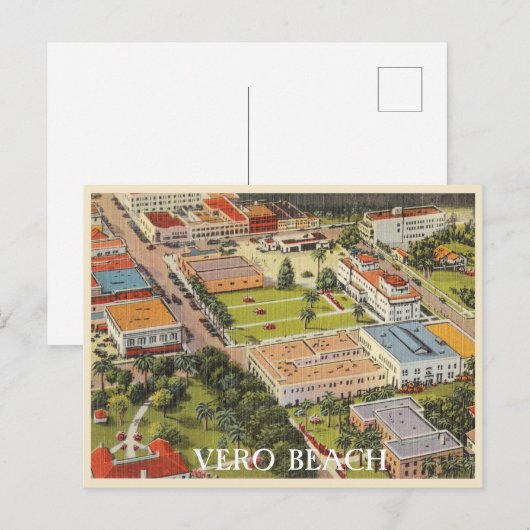 Vero Beach,  centrum van Florida Briefkaart (Voorkant / Achterkant)