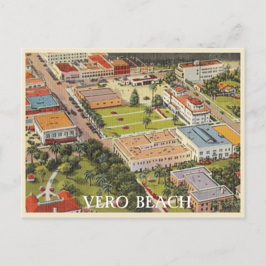 Vero Beach,  centrum van Florida Briefkaart (Voorkant)