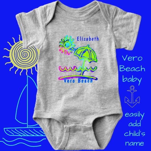 Vero Beach FL Cute Umbrella met Sun Baby Bodysuit