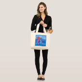 Vero Beach FL Fun Waterverf Ocean Fish Grote Tote Bag (Voorkant (model))
