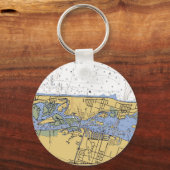 Vero Beach FL Nautical Harbour Chart Sleutelhanger (Voorkant)